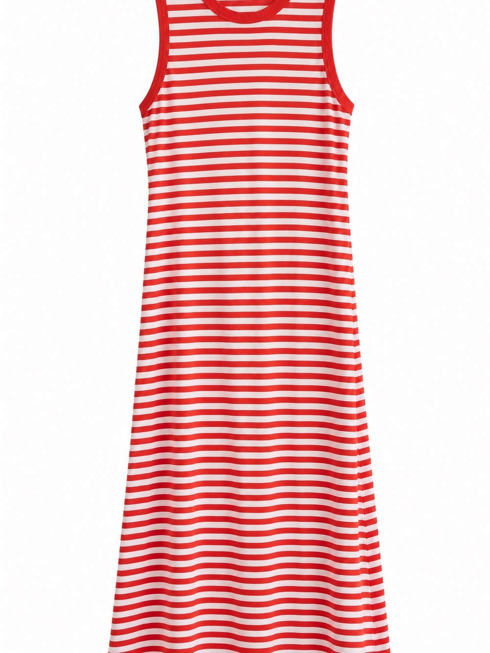 KULE Orange and White Striped Sleeveless Midi Dress